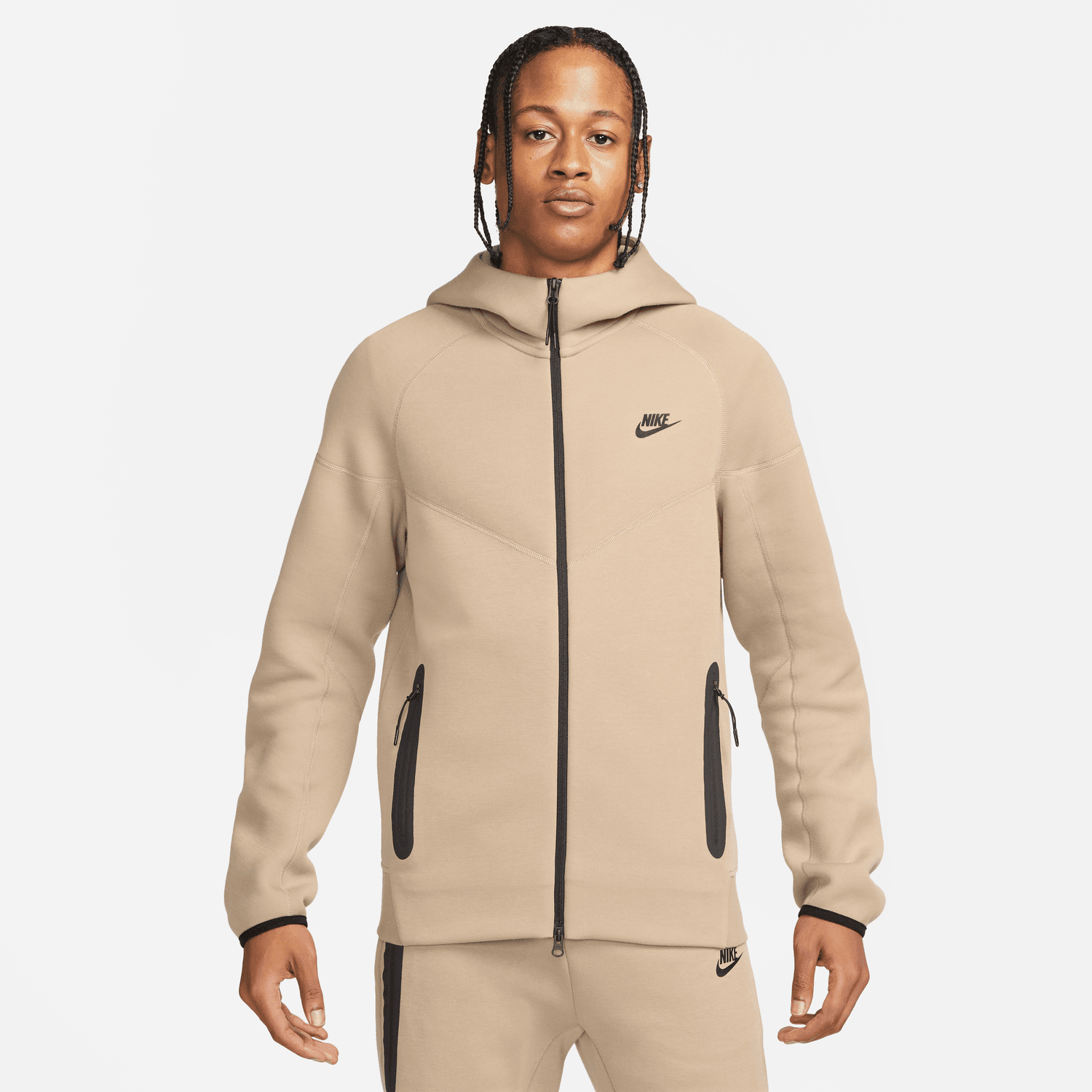 Nike Tech Fleece Hooded Jacket - Beige/White/Blue – Footkorner
