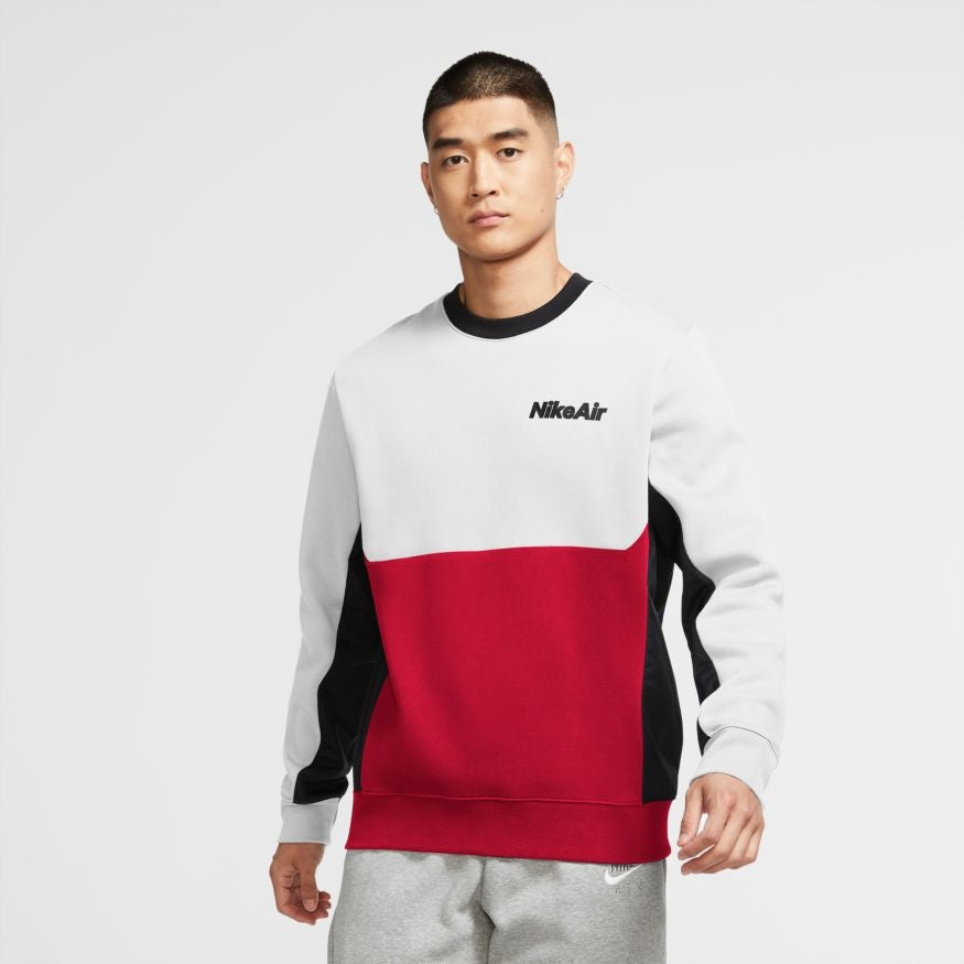 Nike Fleece Sweatshirt White/Red/Black – Footkorner
