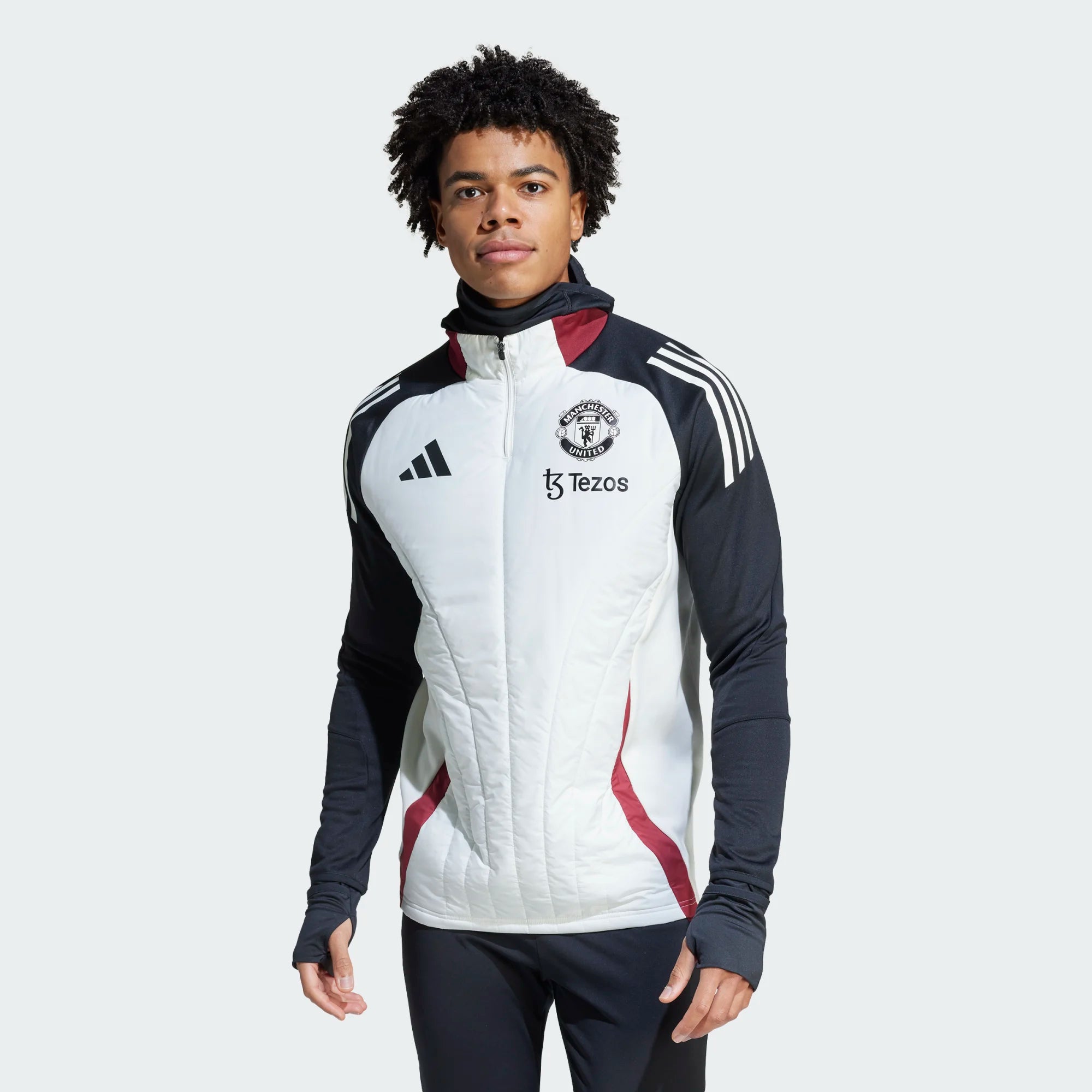 Manchester United 2024/2025 top with integrated balaclava - White/Black/Red