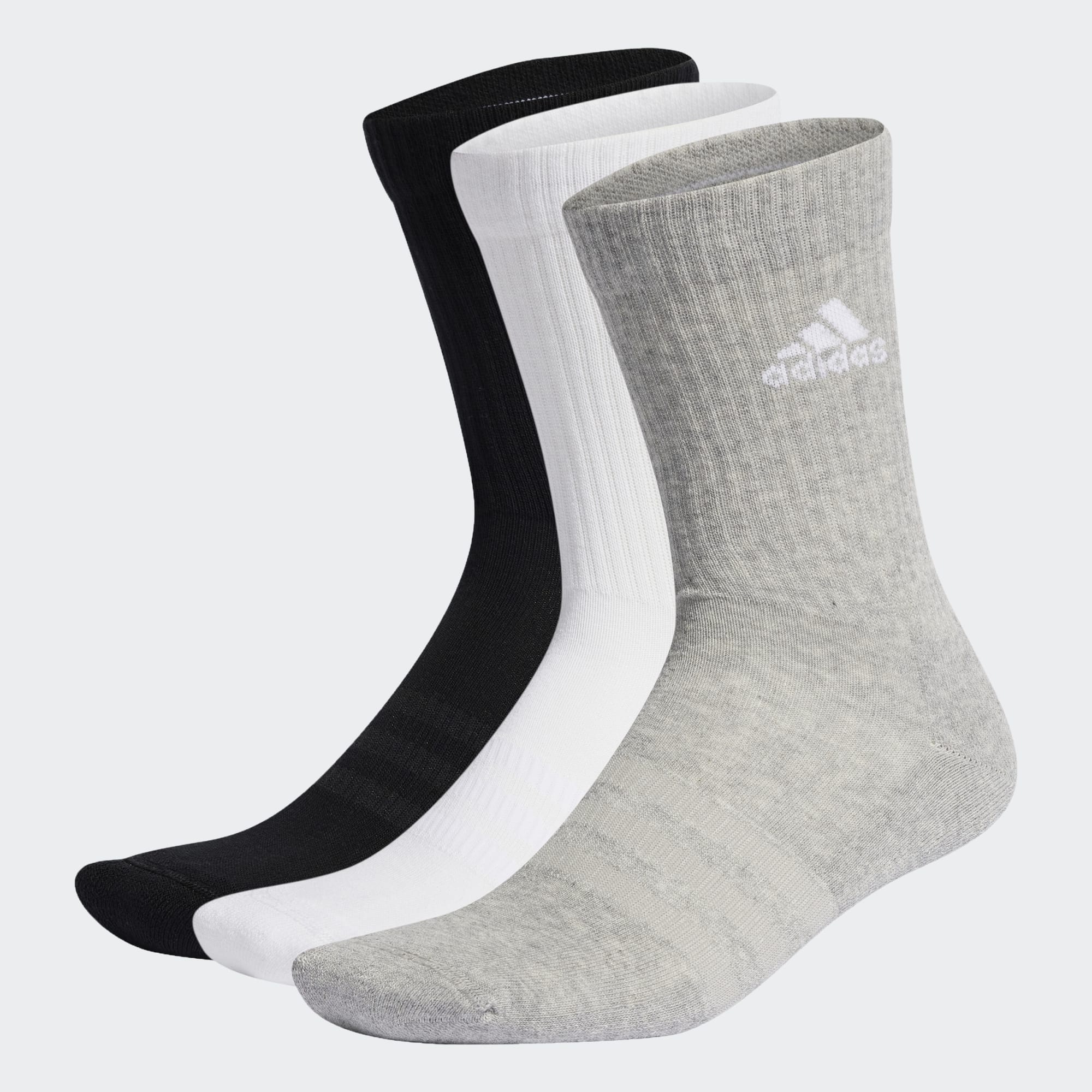 Confezione da 3 paia di calzini 3/4 Adidas - Bianco/Nero/Grigio