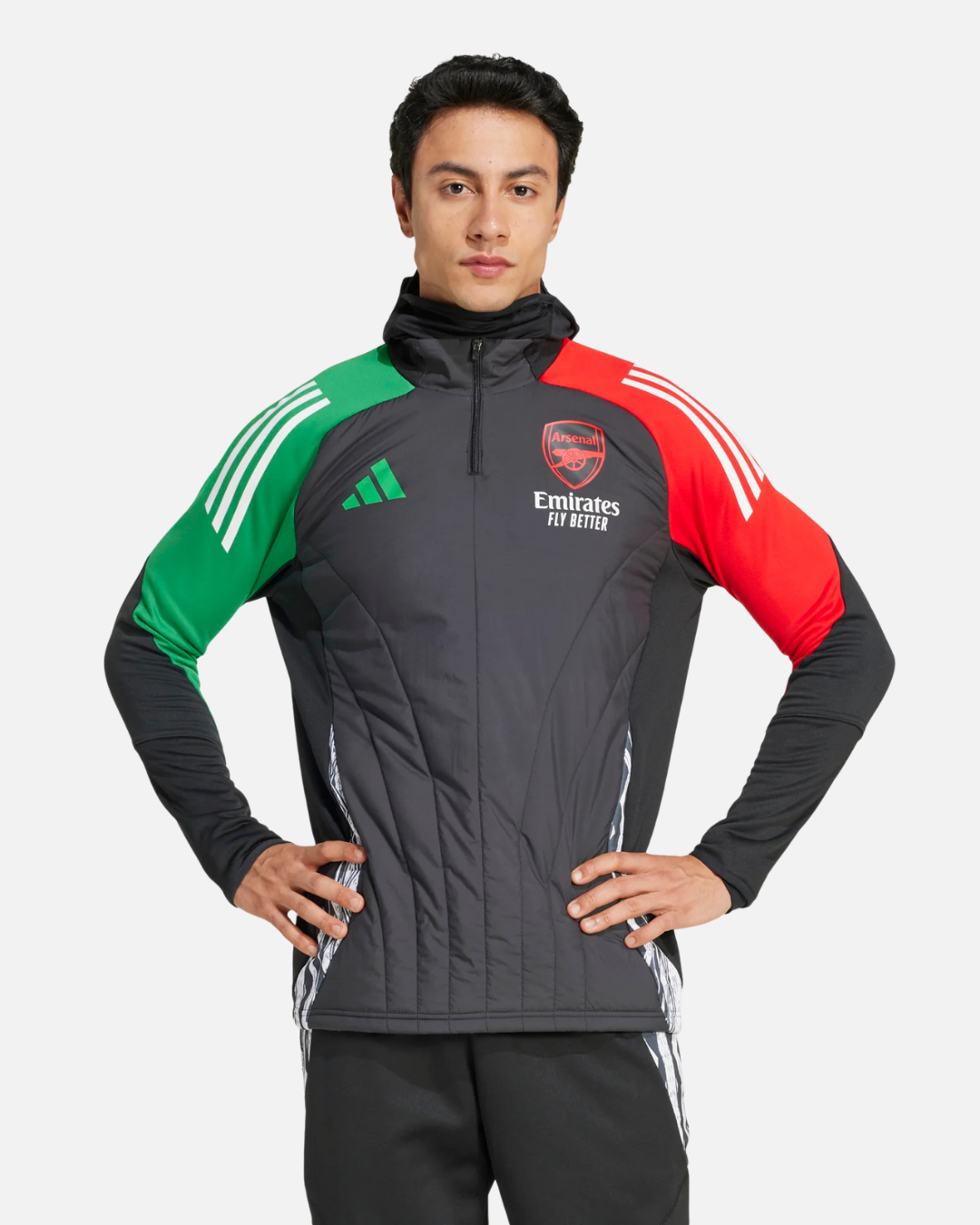 Chaqueta con capucha integrada Arsenal 2025 - Negro/Rojo/Verde