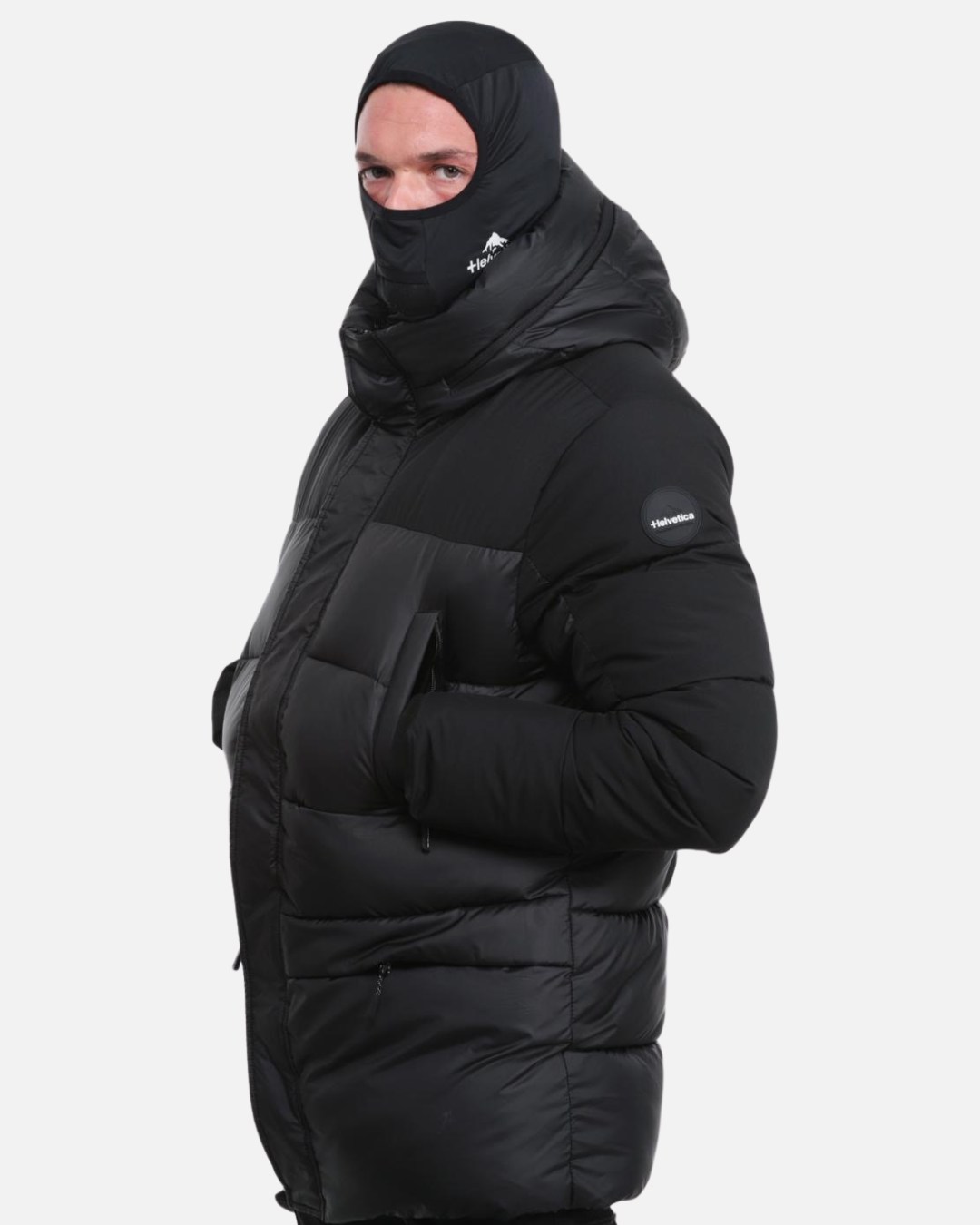 Helvetica Ricky 2 down jacket with integrated hood - Black