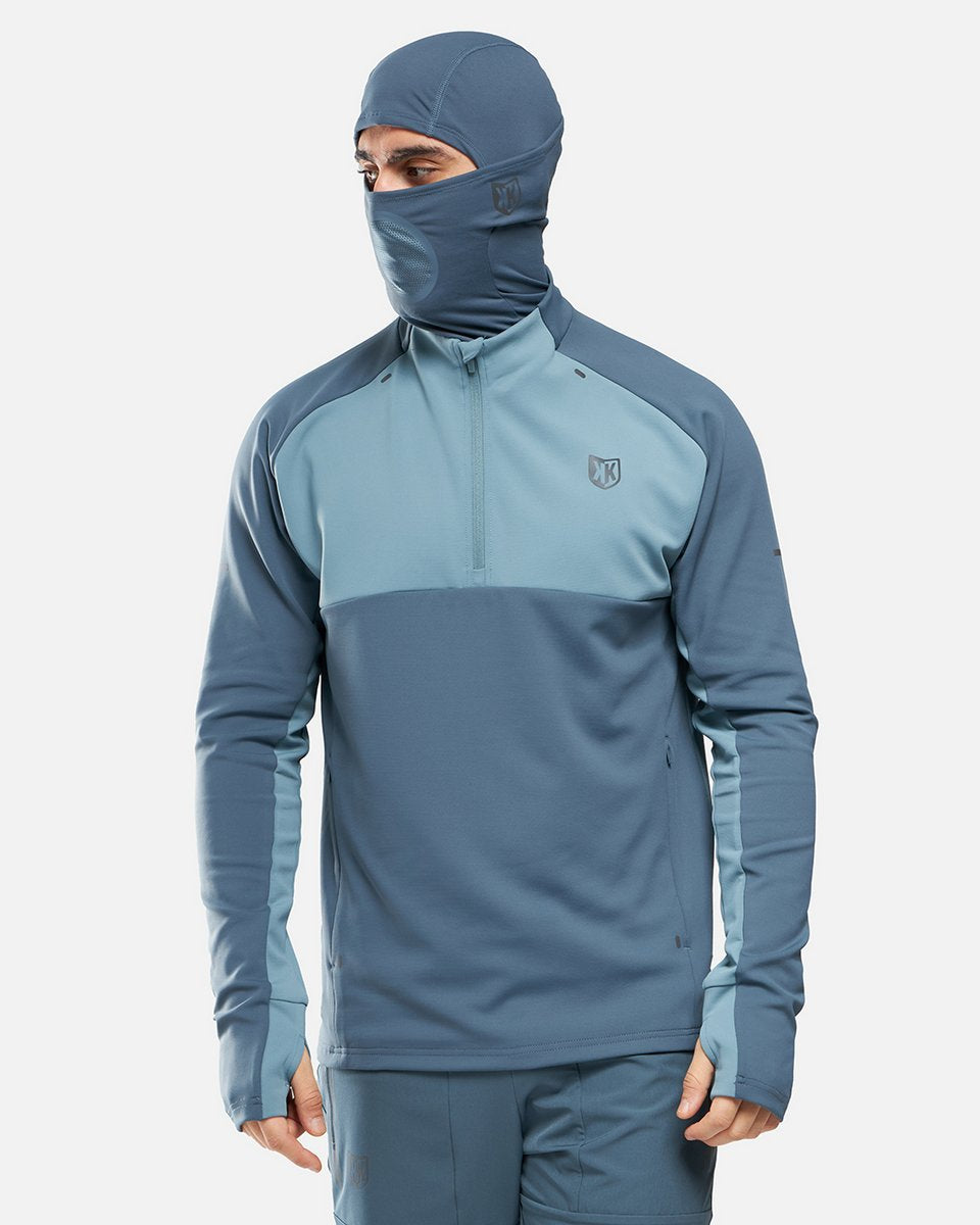 Top 1/2 Zip FK Rocks II Integrated Hood - Blue