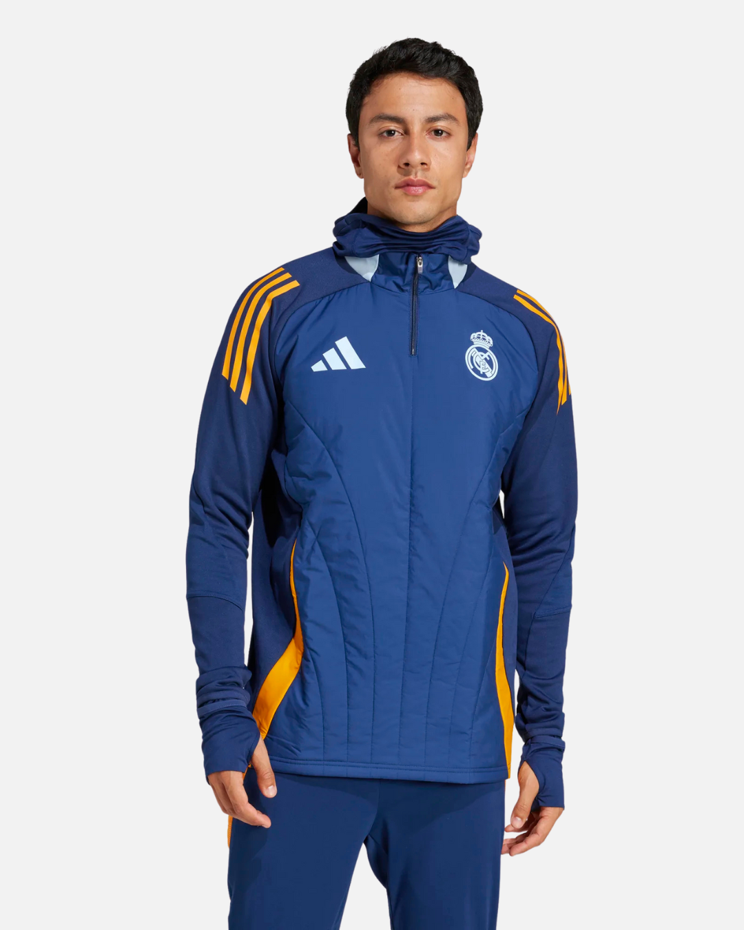 Haut Real Madrid 2024/2025 Cagoule Intégrée - Bleu/Jaune