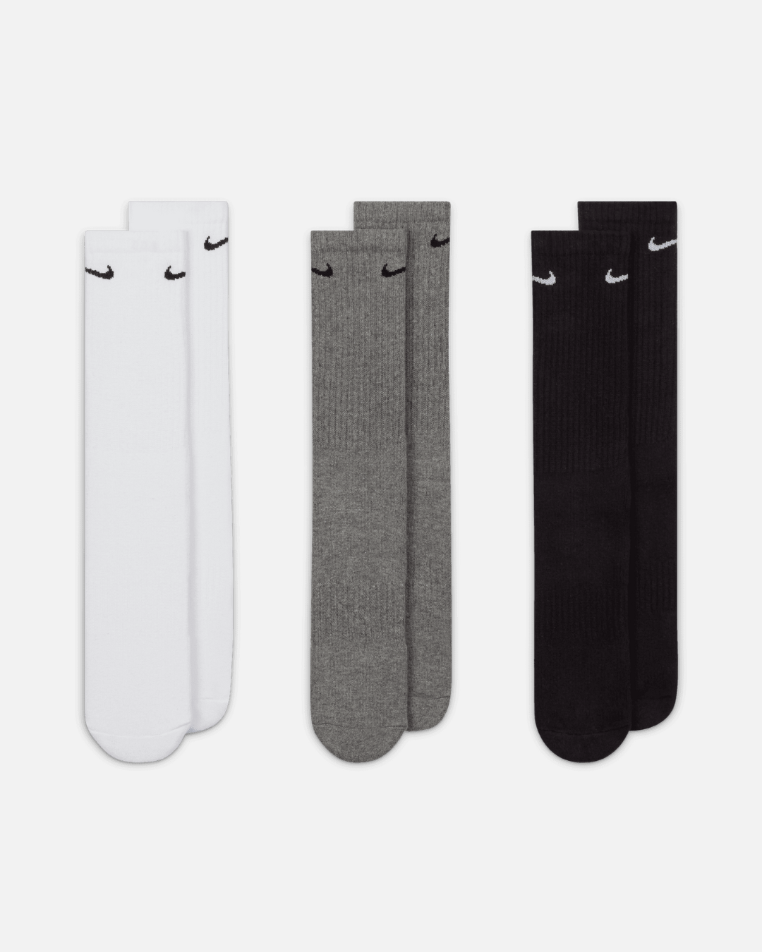 Pack de 3 paires de Chaussettes Nike Everyday - Noir/Blanc/Gris