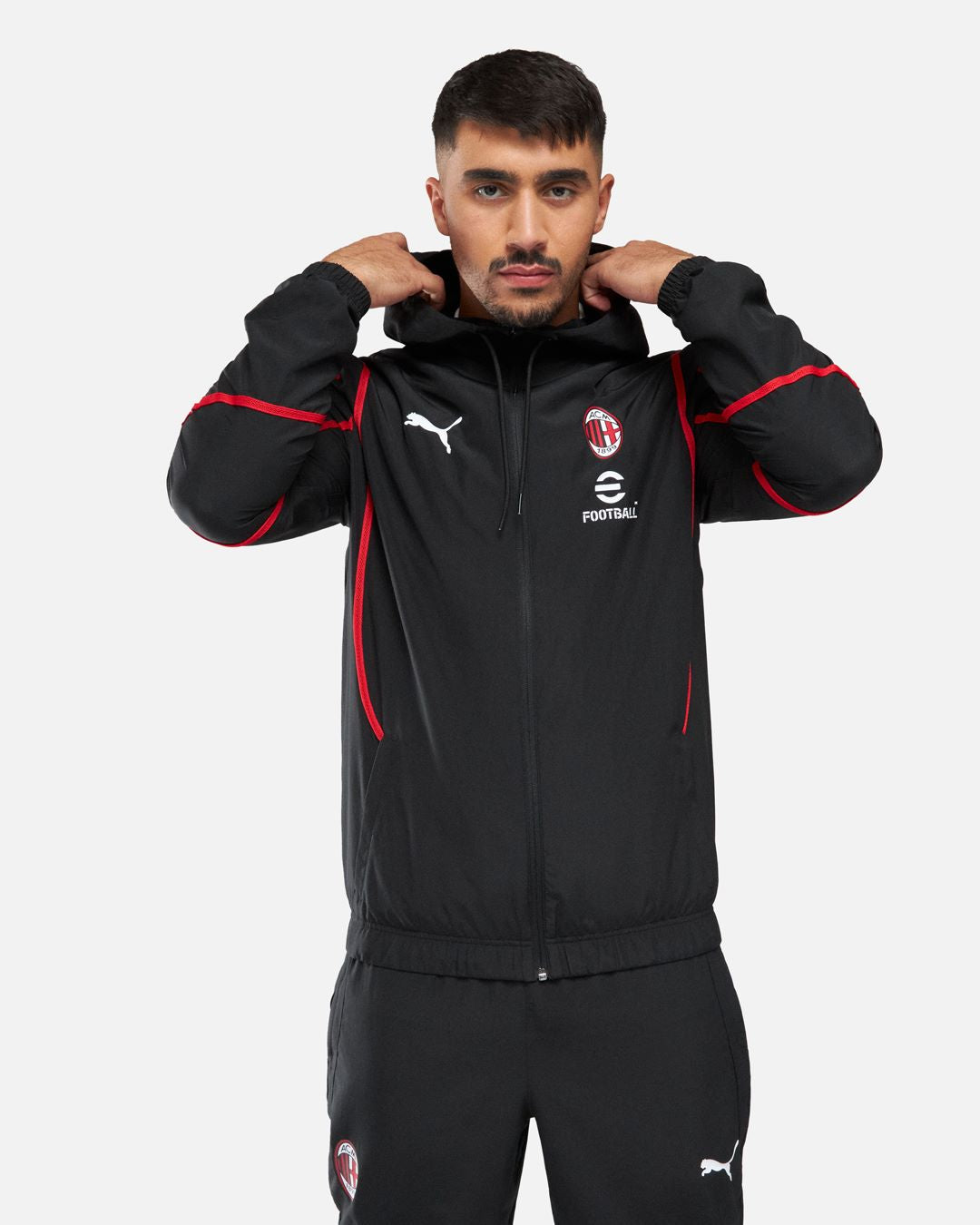 Chaqueta deportiva AC MILAN - Rojo/Negro