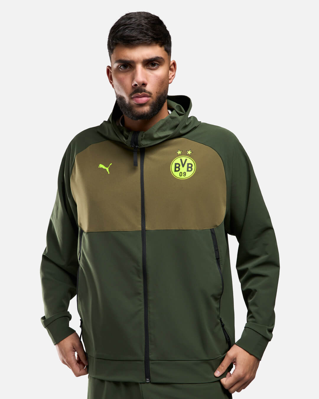 Veste de survêtement Dortmund Tech 2024/2025 - Kaki