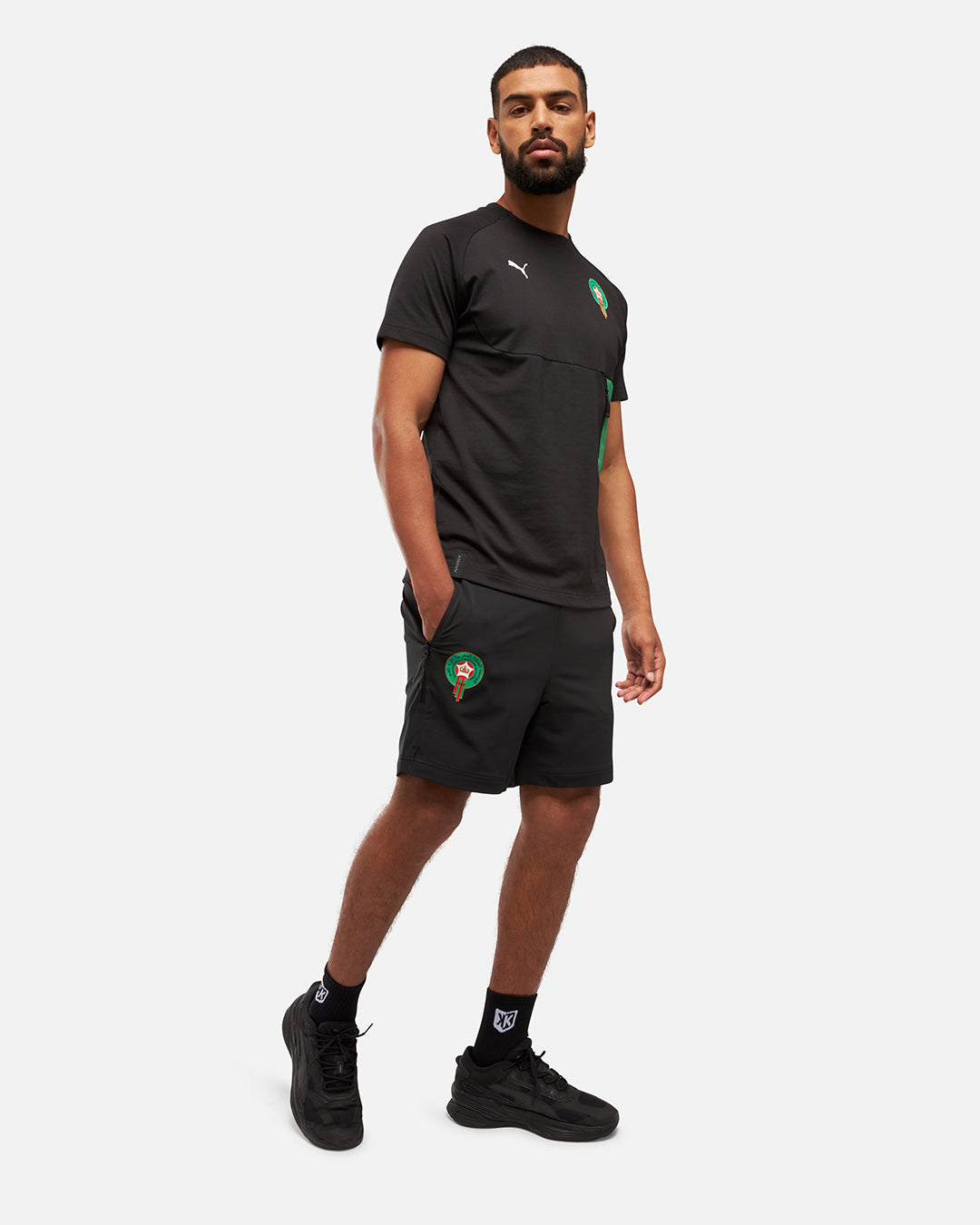 Morocco 2024 Training Shorts - Black/Red