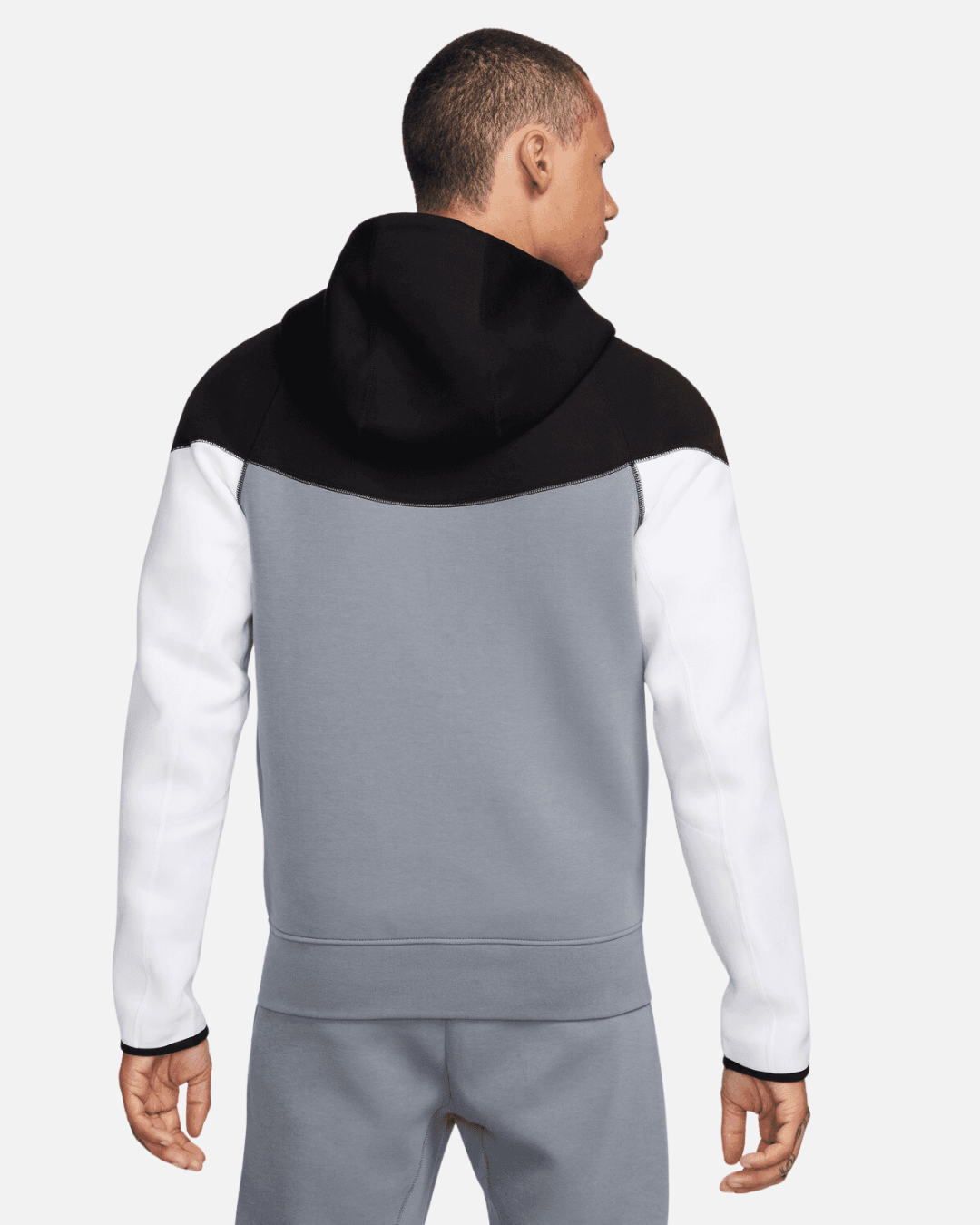 Nike Tech Fleece Windrunner Jacke – Grau/Schwarz/Weiß