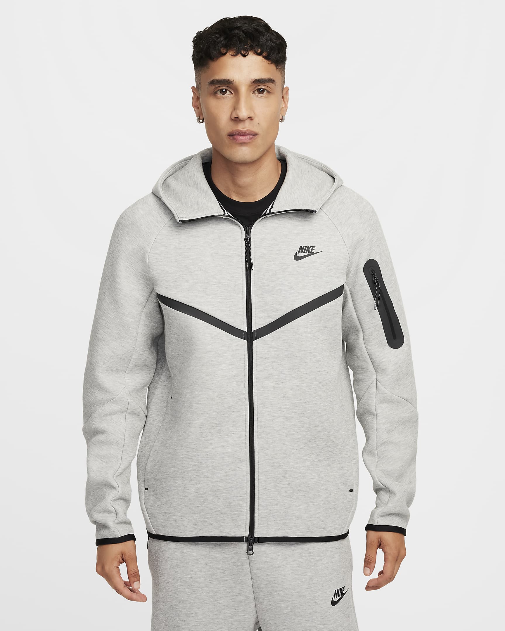 Giacca Nike Tech Fleece Windrunner - Grigio/ Nero