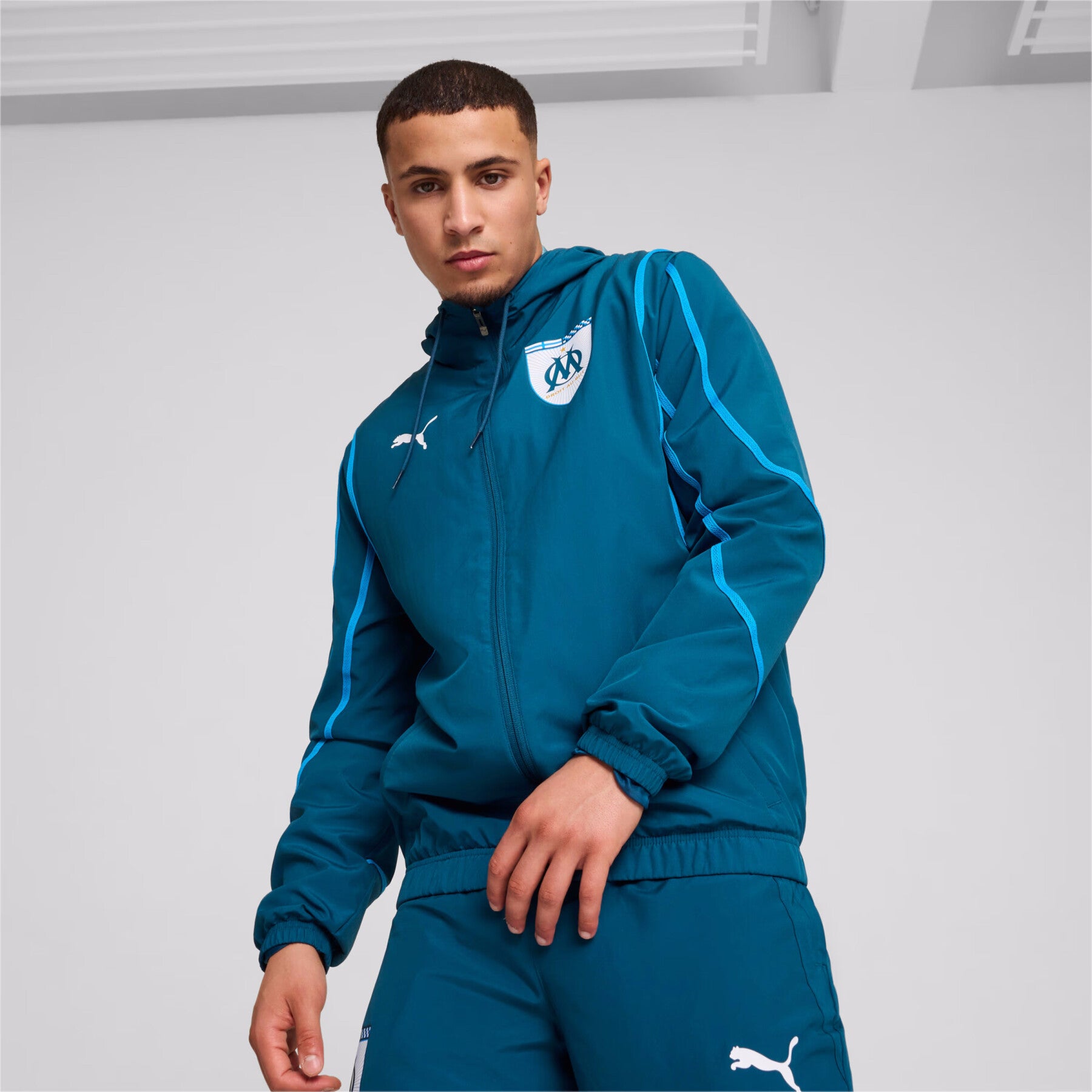 Chaqueta deportiva prepartido OM 2024/2025 Azul