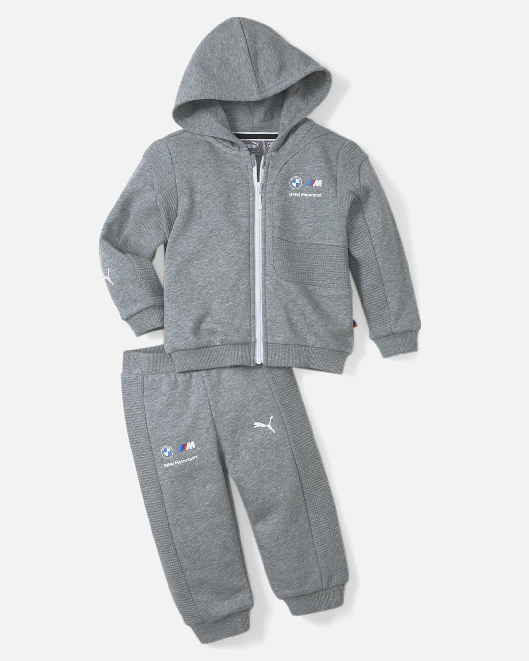 Puma BMW MMS Kleinkind-Baby-Trainingsanzug-Set – Grau