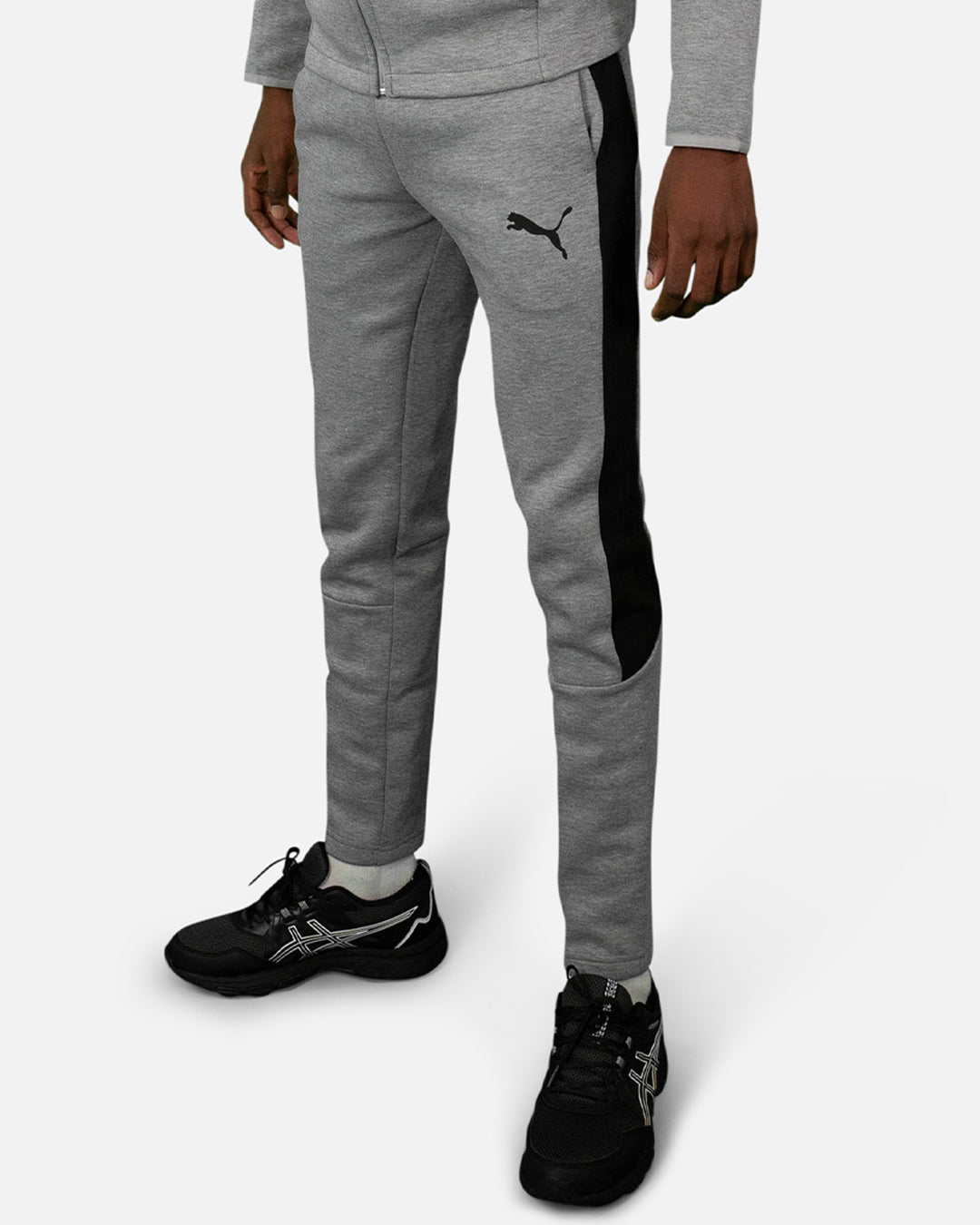 Puma Evo Stripe Pant, Grey / Black, Footasylum