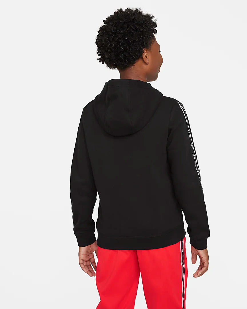 Nike Repeat Junior Kapuzenpullover – Schwarz/Weiß